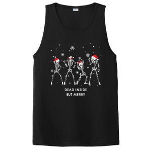 Funny Skeleton Xmas Dead Inside But Merry Skeleton Dancing Gift PosiCharge Competitor Tank