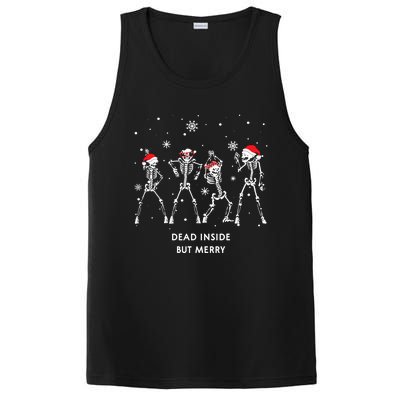 Funny Skeleton Xmas Dead Inside But Merry Skeleton Dancing Gift PosiCharge Competitor Tank