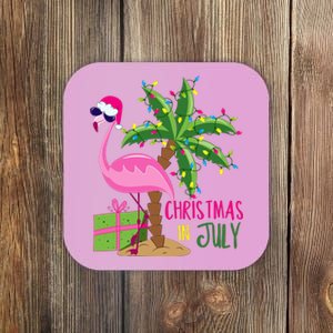 Flamingo Sunglasses Xmas Beach Tropical Christmas In July Coaster