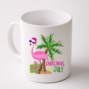 Flamingo Sunglasses Xmas Beach Tropical Christmas In July Coffee Mug