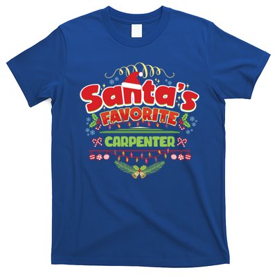 Funny Santa Xmas Gift Christmas Funny Gift For Carpenter Cool Gift T-Shirt