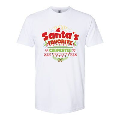 Funny Santa Xmas Gift Christmas Funny Gift For Carpenter Cool Gift Softstyle CVC T-Shirt