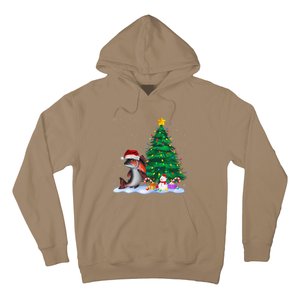 Funny Salmon Xmas Tree Lights Reindeer Hat Christmas Hoodie