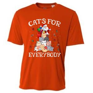 Funny Santa Xmas Pajama Cats For Everybody Christmas Catmas Great Gift Cooling Performance Crew T-Shirt