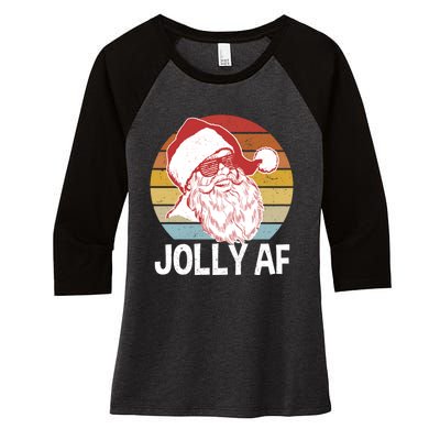 Funny Santa Xmas Gift Women's Tri-Blend 3/4-Sleeve Raglan Shirt