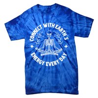 Funny Skeleton Yoga And Meditation Lovers Earth Day Design Gift Tie-Dye T-Shirt