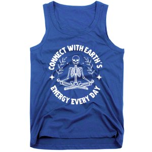 Funny Skeleton Yoga And Meditation Lovers Earth Day Design Gift Tank Top