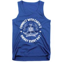 Funny Skeleton Yoga And Meditation Lovers Earth Day Design Gift Tank Top