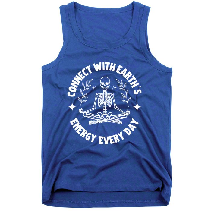 Funny Skeleton Yoga And Meditation Lovers Earth Day Design Gift Tank Top