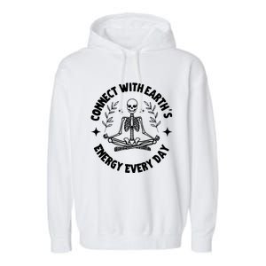 Funny Skeleton Yoga And Meditation Lovers Earth Day Design Gift Garment-Dyed Fleece Hoodie