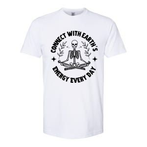 Funny Skeleton Yoga And Meditation Lovers Earth Day Design Gift Softstyle CVC T-Shirt