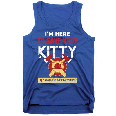 Firefighter Save Your Kitty Funny Tees Fire Funny Gift Tank Top