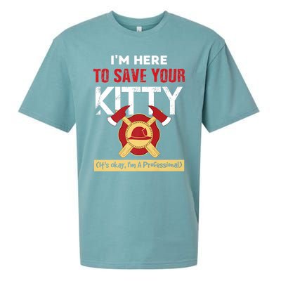 Firefighter Save Your Kitty Funny Tees Fire Funny Gift Sueded Cloud Jersey T-Shirt