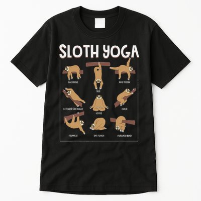 Funny Sloth Yoga Gift Slow Animal Exercise Lovers Women Tall T-Shirt