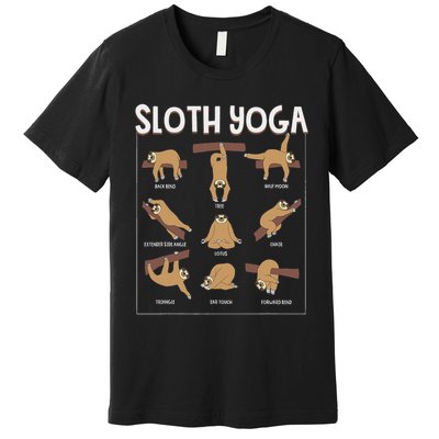 Funny Sloth Yoga Gift Slow Animal Exercise Lovers Women Premium T-Shirt