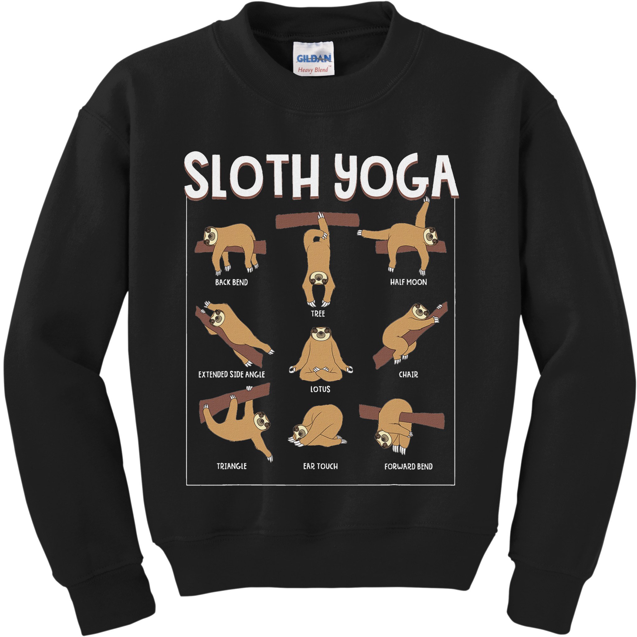 Funny Sloth Yoga Gift Slow Animal Exercise Lovers Women Kids Sweatshirt