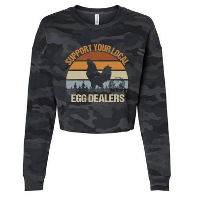 Funny Support Your Local Egg Dealers, Chicken Lover Eggs Cropped Pullover Crew