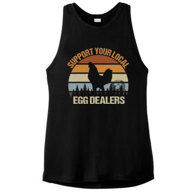 Funny Support Your Local Egg Dealers, Chicken Lover Eggs Ladies PosiCharge Tri-Blend Wicking Tank