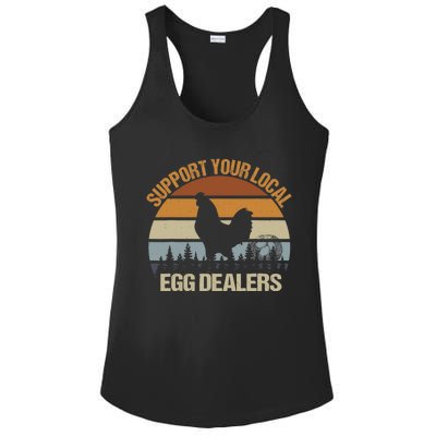 Funny Support Your Local Egg Dealers, Chicken Lover Eggs Ladies PosiCharge Competitor Racerback Tank