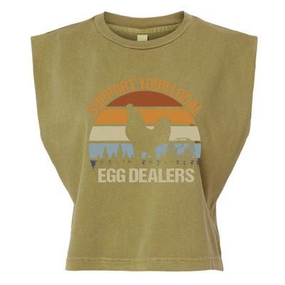 Funny Support Your Local Egg Dealers, Chicken Lover Eggs Garment-Dyed Women's Muscle Tee