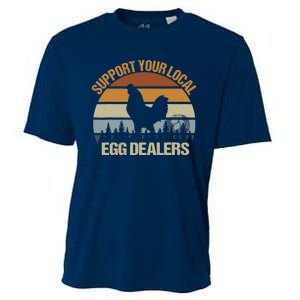 Funny Support Your Local Egg Dealers, Chicken Lover Eggs Cooling Performance Crew T-Shirt