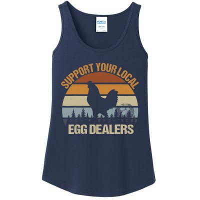 Funny Support Your Local Egg Dealers, Chicken Lover Eggs Ladies Essential Tank