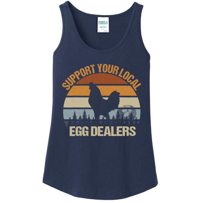 Funny Support Your Local Egg Dealers, Chicken Lover Eggs Ladies Essential Tank