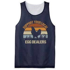 Funny Support Your Local Egg Dealers, Chicken Lover Eggs Mesh Reversible Basketball Jersey Tank