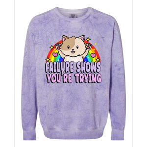 Failure Shows YouRe Trying Funny Cat Rainbow Motivation Colorblast Crewneck Sweatshirt