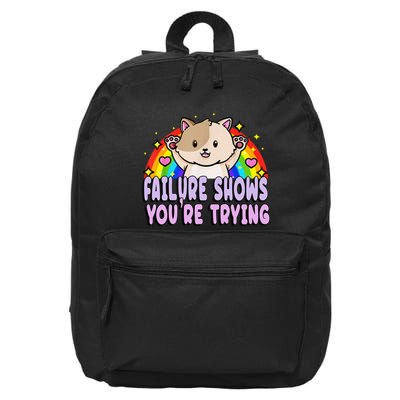 Failure Shows YouRe Trying Funny Cat Rainbow Motivation 16 in Basic Backpack