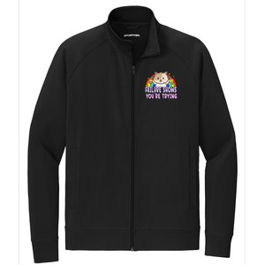 Failure Shows YouRe Trying Funny Cat Rainbow Motivation Stretch Full-Zip Cadet Jacket