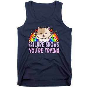 Failure Shows YouRe Trying Funny Cat Rainbow Motivation Tank Top