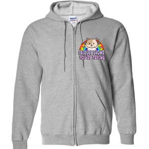 Failure Shows YouRe Trying Funny Cat Rainbow Motivation Full Zip Hoodie