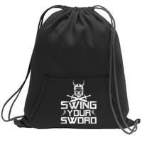 Funny Swing Your Sword Vintage Sweatshirt Cinch Pack Bag