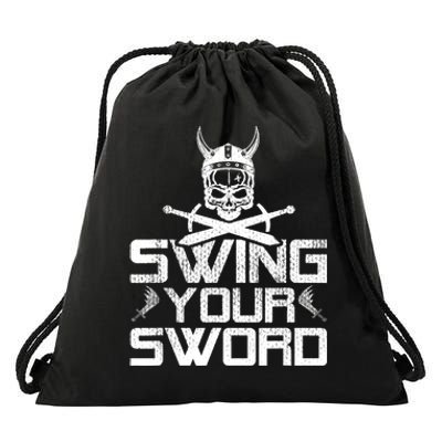 Funny Swing Your Sword Vintage Drawstring Bag