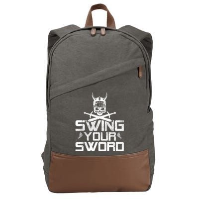 Funny Swing Your Sword Vintage Cotton Canvas Backpack