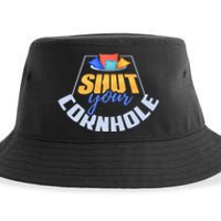 Funny Shut Your Cornhole Bean Bag Toss Game Sustainable Bucket Hat