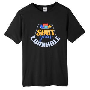 Funny Shut Your Cornhole Bean Bag Toss Game Tall Fusion ChromaSoft Performance T-Shirt