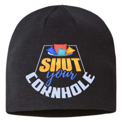 Funny Shut Your Cornhole Bean Bag Toss Game Sustainable Beanie