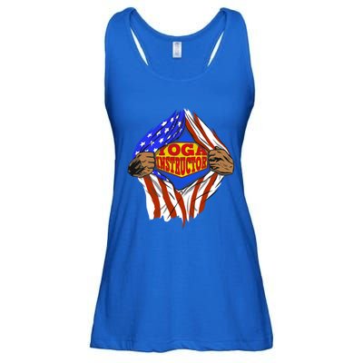 Funny Super Yoga Instructor Hero Job Funny Gift Ladies Essential Flowy Tank