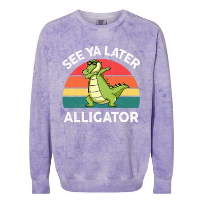 Funny See Ya Later Alligator Boy Crocodile Colorblast Crewneck Sweatshirt