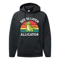 Funny See Ya Later Alligator Boy Crocodile Performance Fleece Hoodie