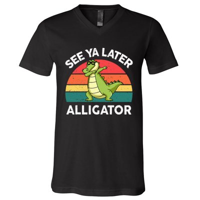 Funny See Ya Later Alligator Boy Crocodile V-Neck T-Shirt