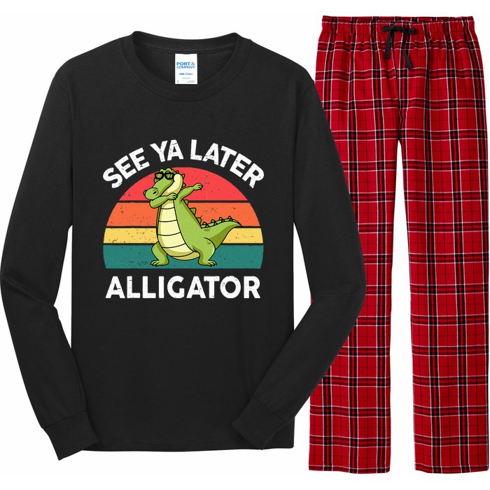 Funny See Ya Later Alligator Boy Crocodile Long Sleeve Pajama Set