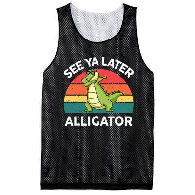 Funny See Ya Later Alligator Boy Crocodile Mesh Reversible Basketball Jersey Tank