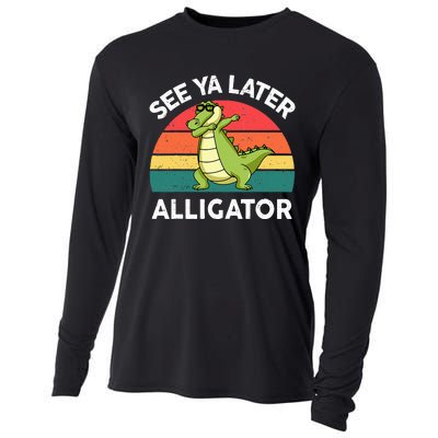 Funny See Ya Later Alligator Boy Crocodile Cooling Performance Long Sleeve Crew