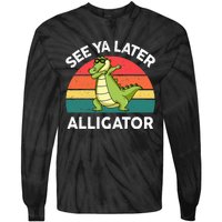 Funny See Ya Later Alligator Boy Crocodile Tie-Dye Long Sleeve Shirt