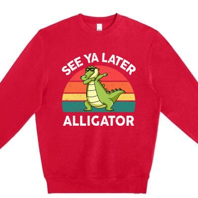 Funny See Ya Later Alligator Boy Crocodile Premium Crewneck Sweatshirt