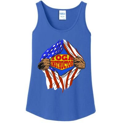 Funny Super Yoga Instructor Hero Job Gift Ladies Essential Tank