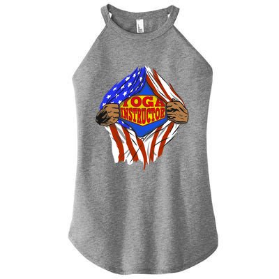 Funny Super Yoga Instructor Hero Job Gift Women's Perfect Tri Rocker Tank